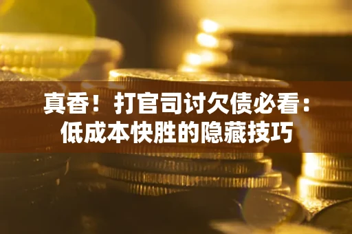 济南真香！打官司讨欠债必看：低成本快胜的隐藏技巧